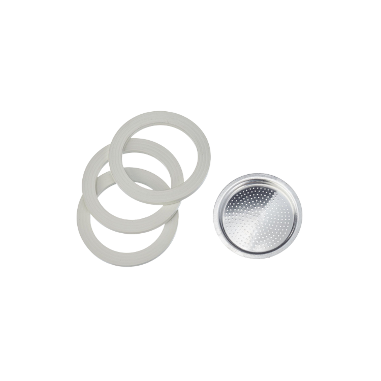 Bialetti - Vervangingsset, filterplaatje + 3 rubberen ringen (6-kops)
