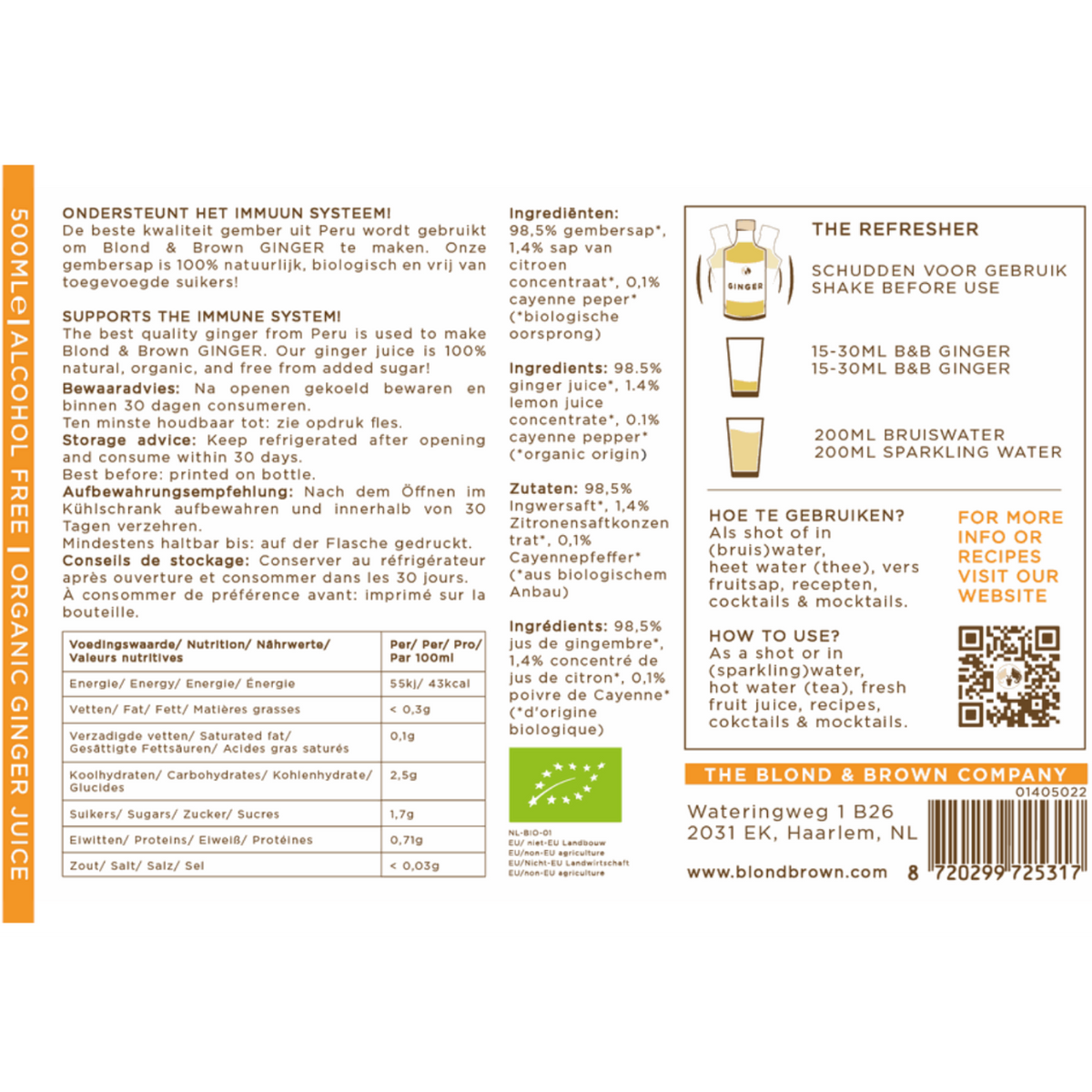 Blond & Brown - Gembersap 500 ml