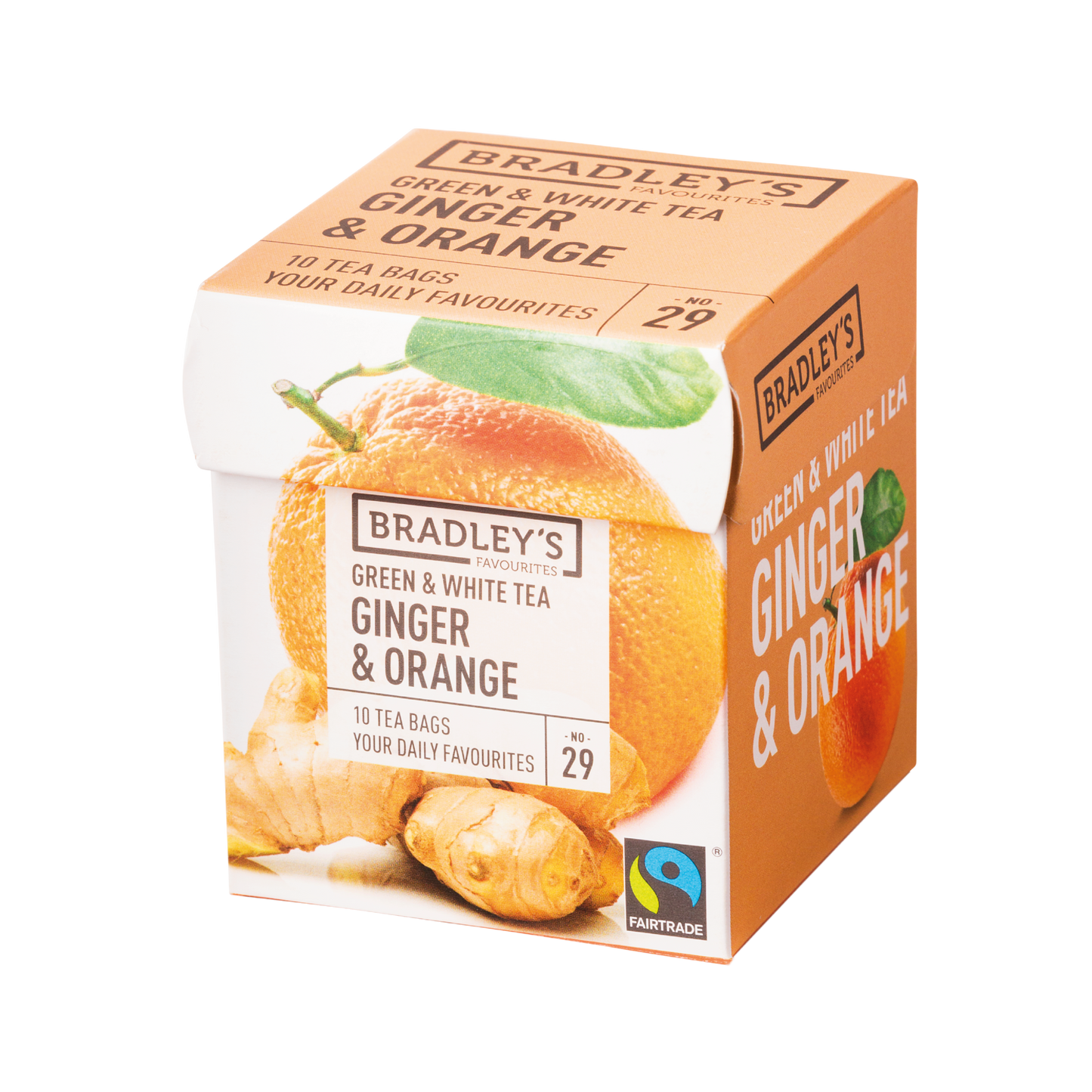 Bradley's - No. 29 Green/White Tea Ginger & Orange (tray, 6 doosjes)