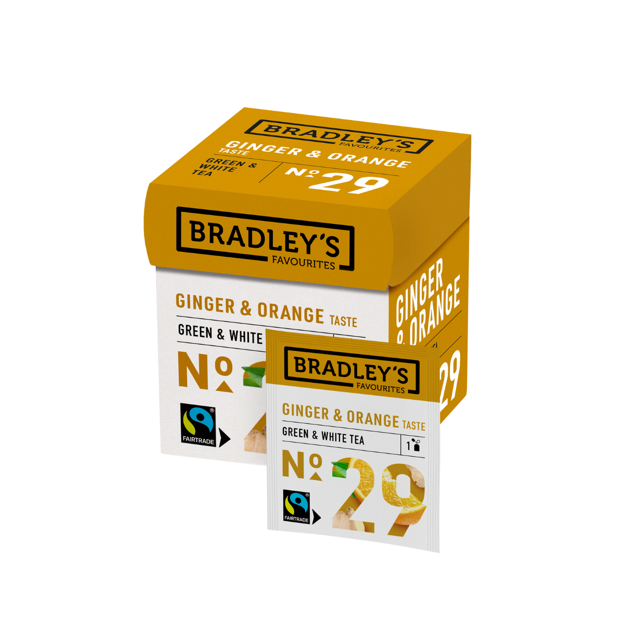 Bradley's - No. 29 Green/White Tea Ginger & Orange (tray, 24 doosjes)