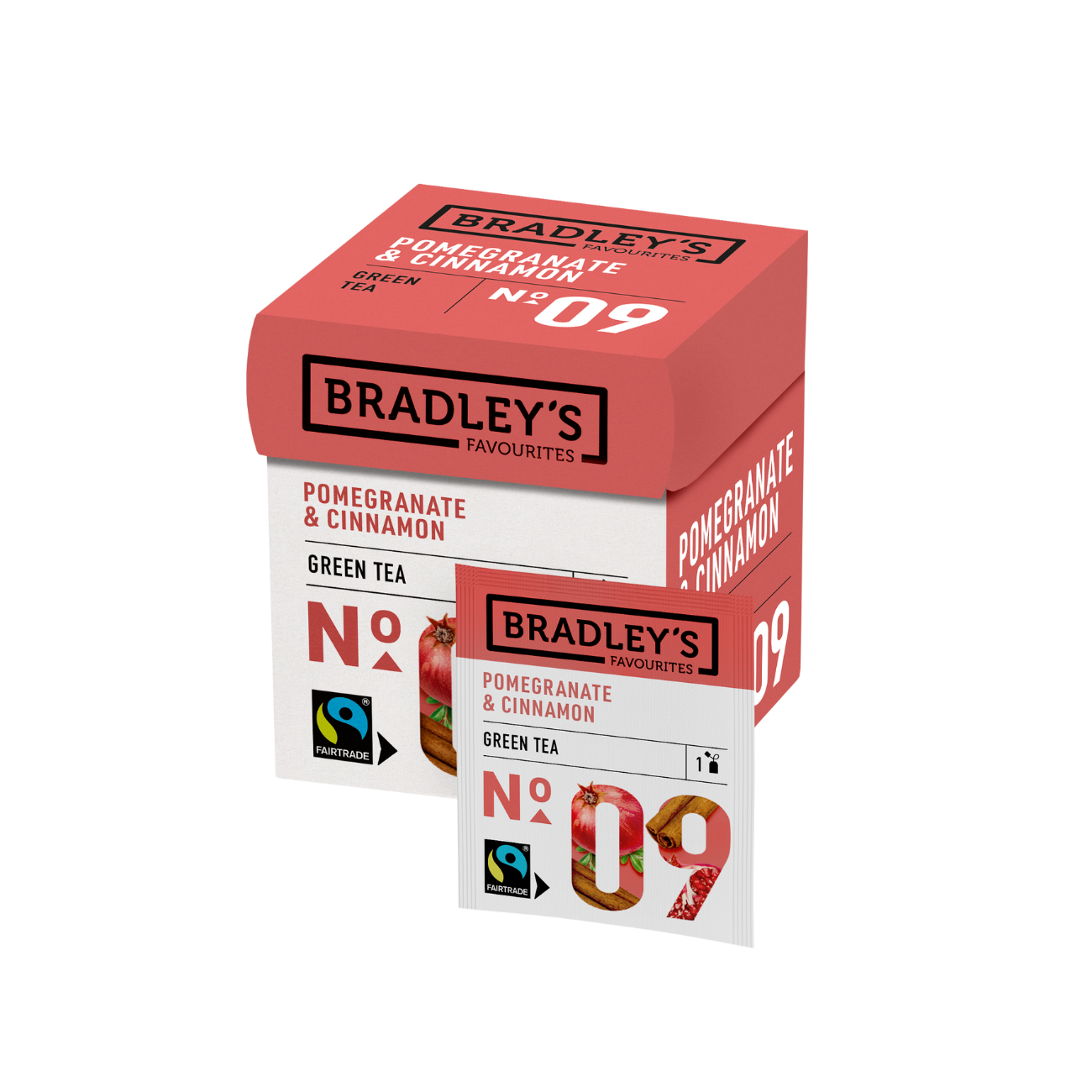 Bradley's - No. 9 Green Tea Pomegranate & Cinnamon (tray, 24 doosjes)