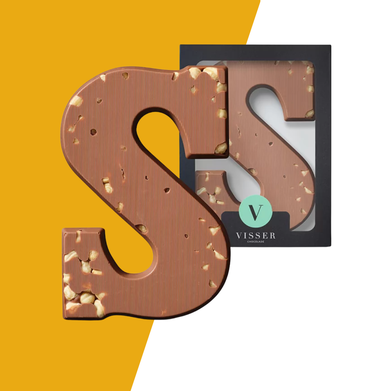 Visser Chocolade - Chocoladeletter Hazelnoot Melk