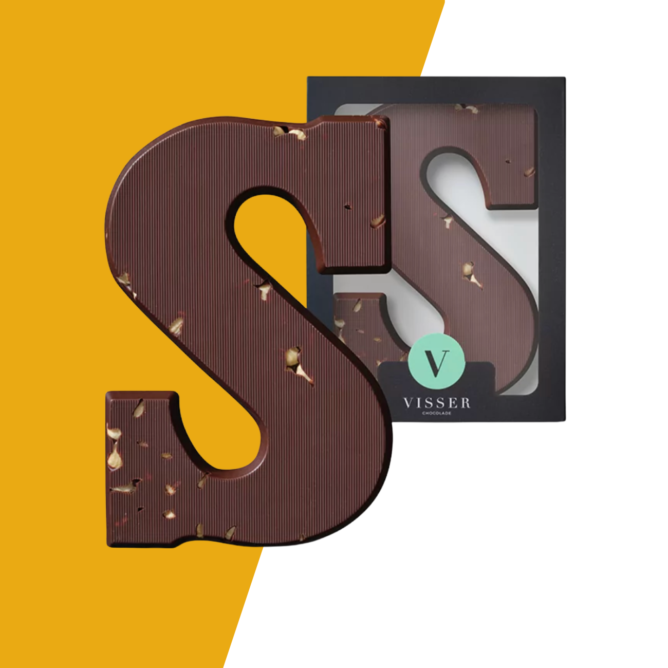 Visser Chocolade - Chocoladeletter Hazelnoot Puur