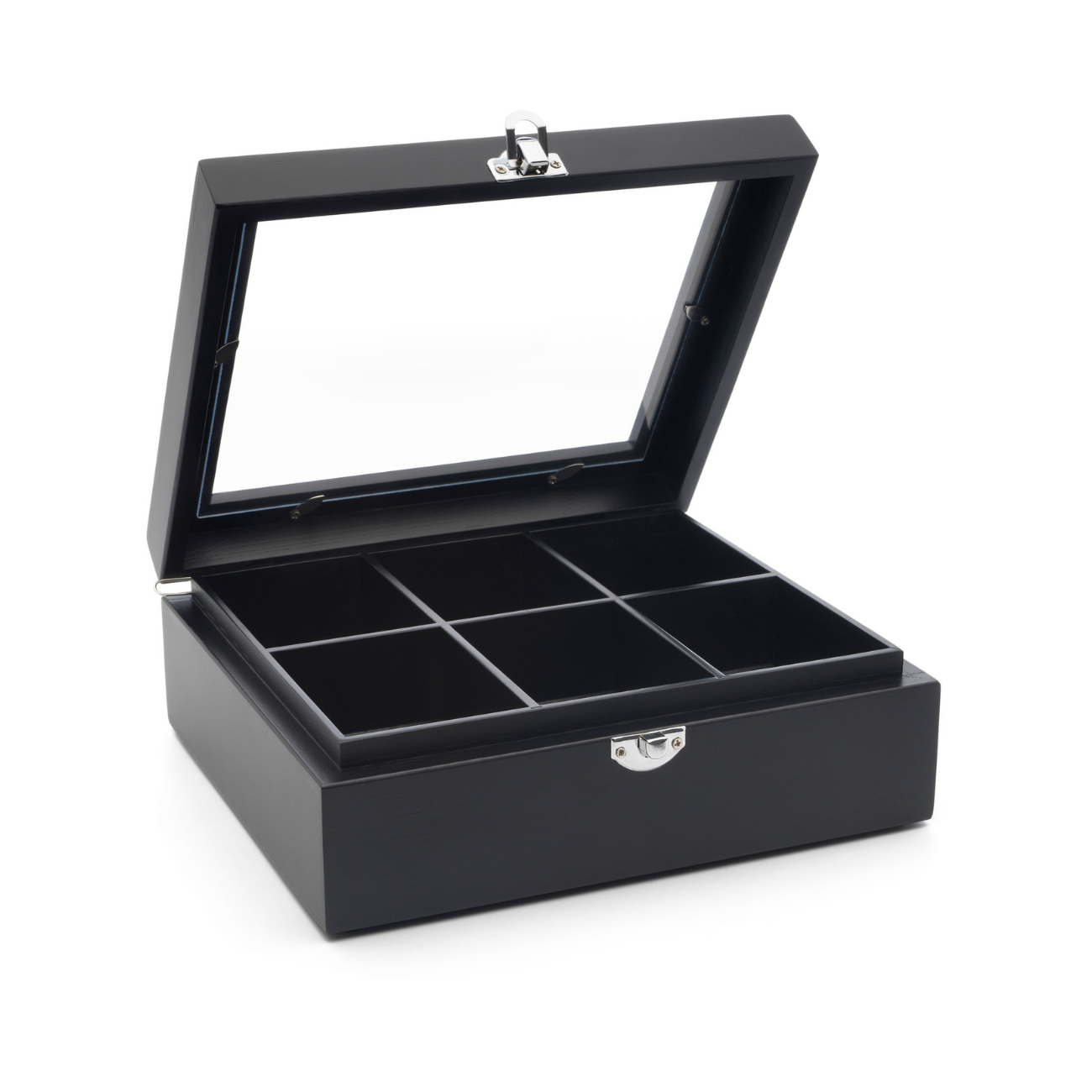 Bredemeijer - Theedoos bamboo zwart, 6-vaks