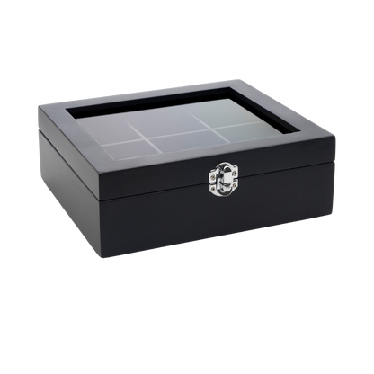 Bredemeijer - Theedoos bamboo zwart, 6-vaks