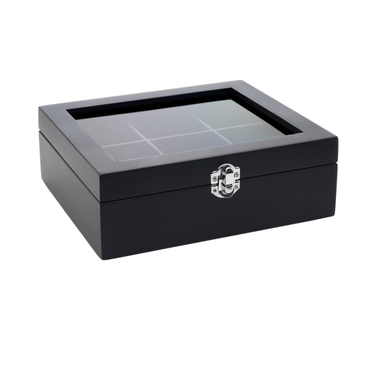 Bredemeijer - Theedoos bamboo zwart, 6-vaks