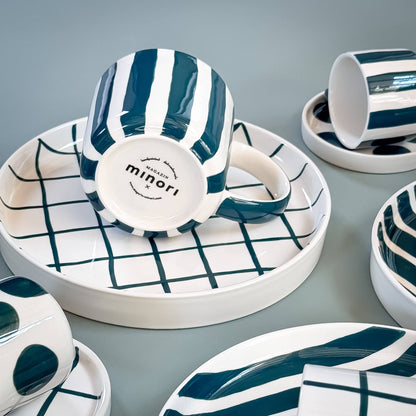 Magazin Minori - Set espressokopjes 'Tenero Verde' (ruiten)