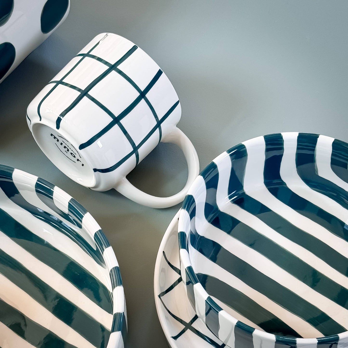 Magazin Minori - Set espressokopjes 'Tenero Verde' (ruiten)