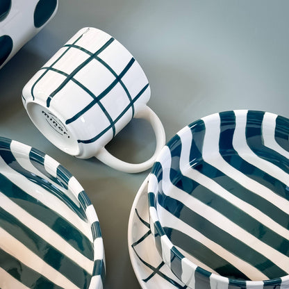 Magazin Minori - Set espressokopjes 'Tenero Verde' (ruiten)