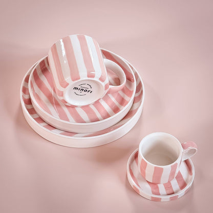 Magazin Minori - Set espressokopjes 'Incanto Rosa' (strepen)