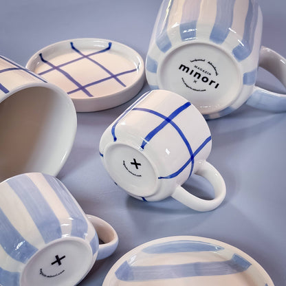Magazin Minori - Set espressokopjes 'Morning Azzurro' (strepen)