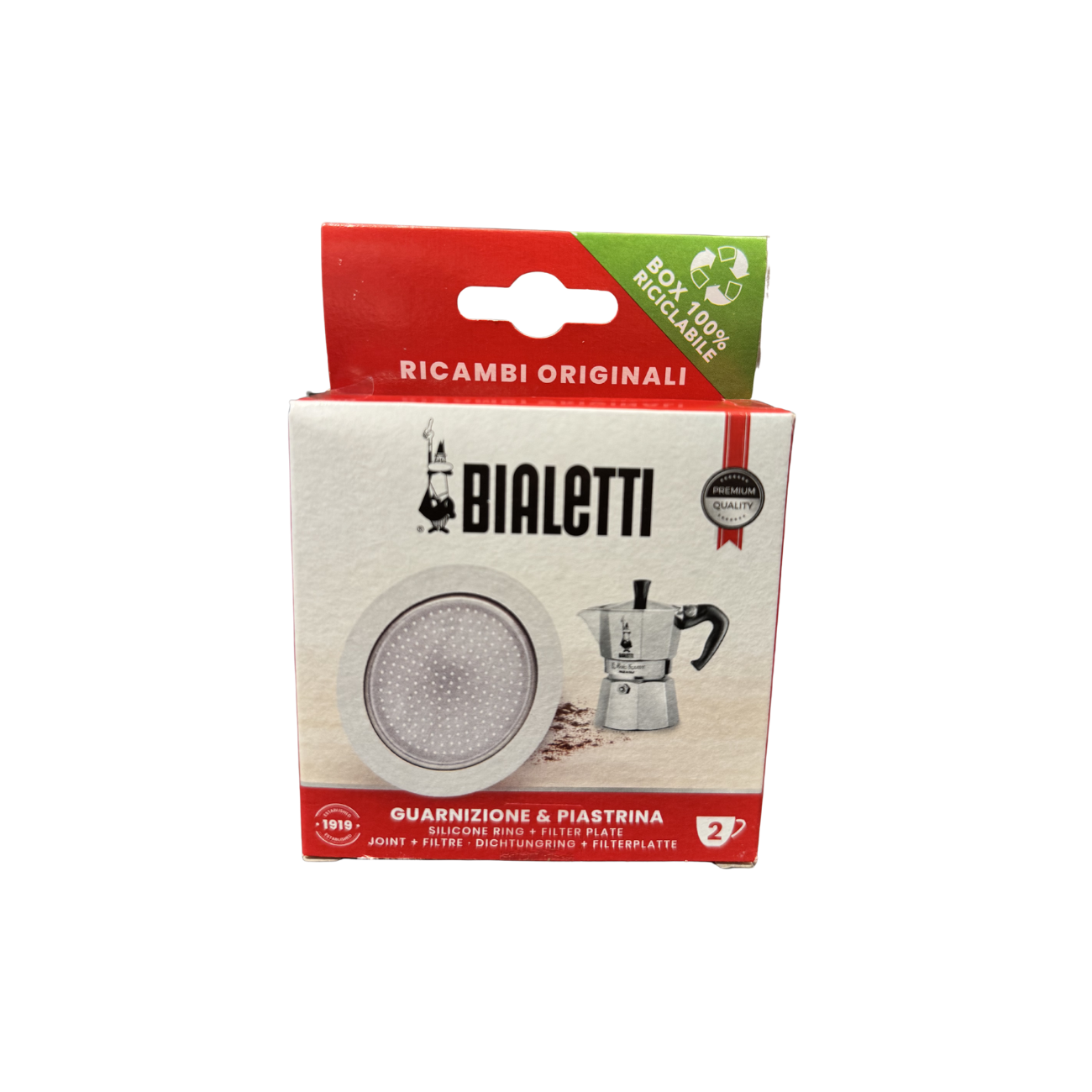 Bialetti - Vervangingsset, filterplaatje + 1 rubberen ringen (2-kops)