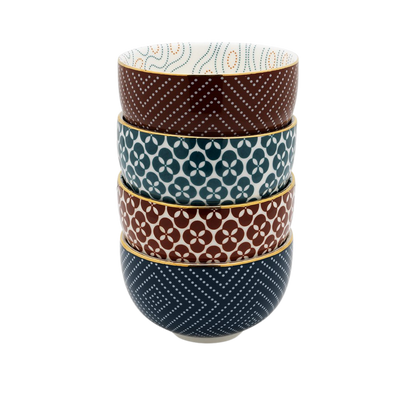 Bredemeijer - Theekopjes Pucheng brique / petrol (4 st)