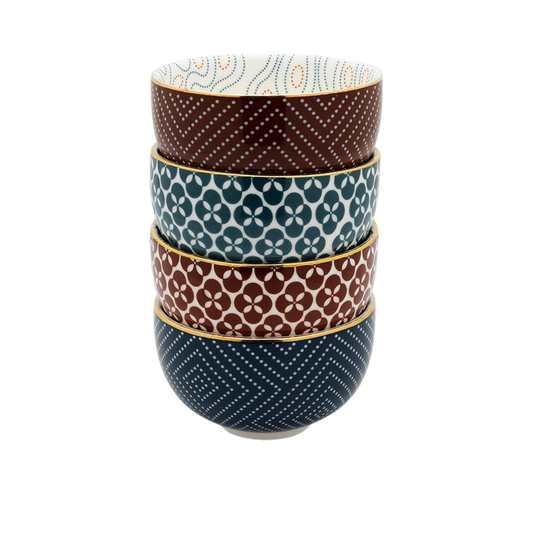 Bredemeijer - Theekopjes Pucheng brique / petrol (4 st)