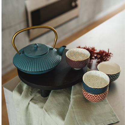 Bredemeijer - Theekopjes Pucheng brique / petrol (4 st)