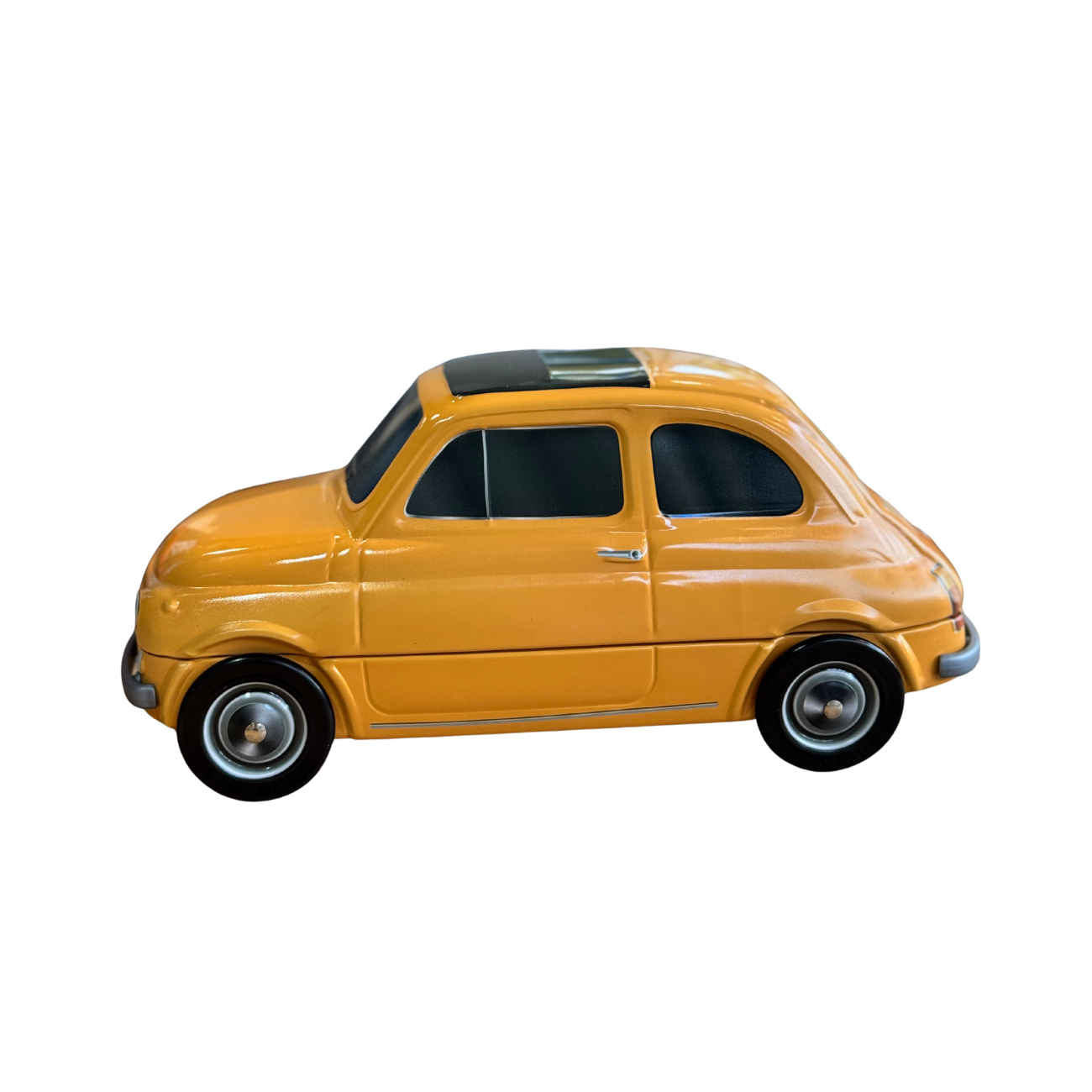 Fiat koekblik geel zijkant