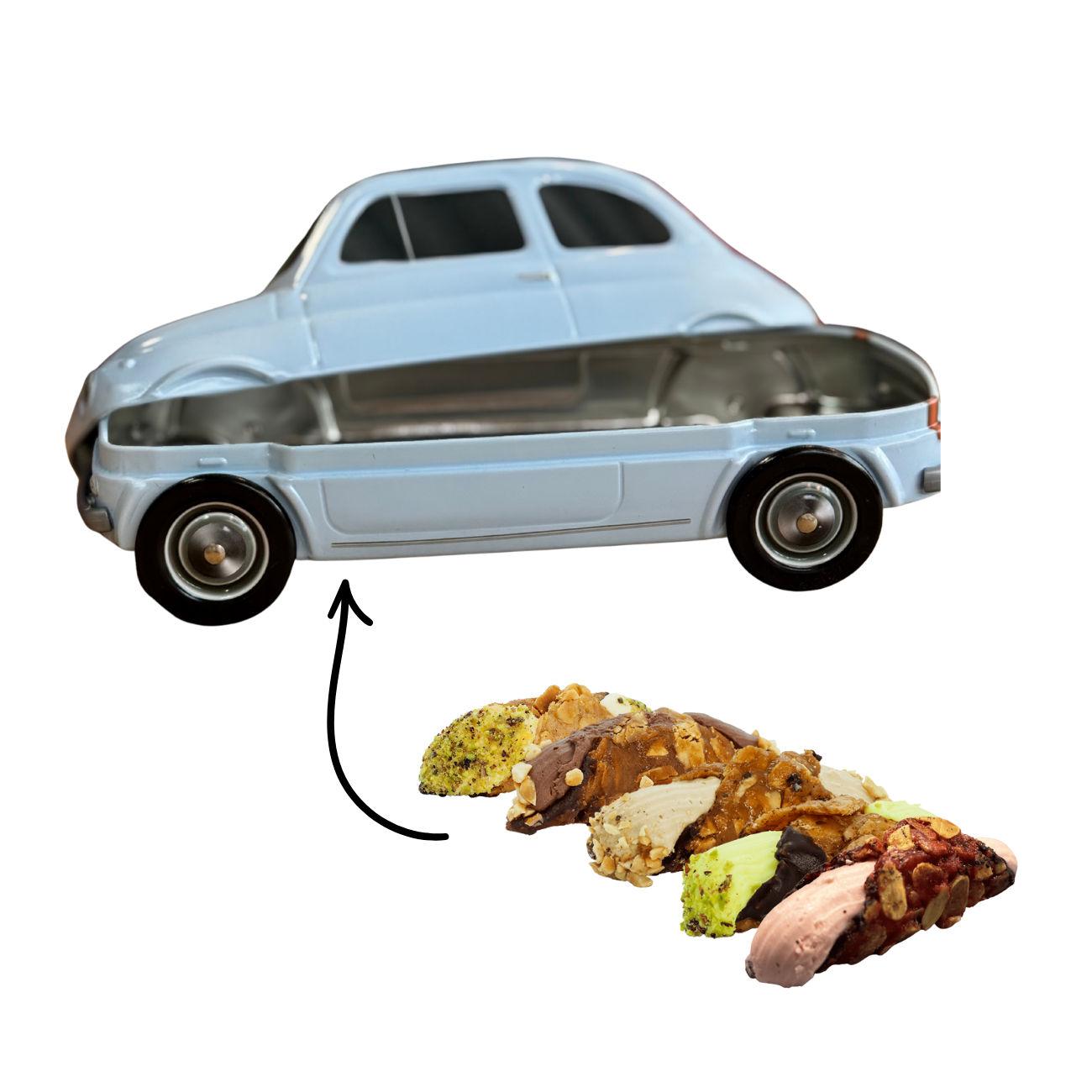 Fiat koekblik / cadeaublik lichtblauw