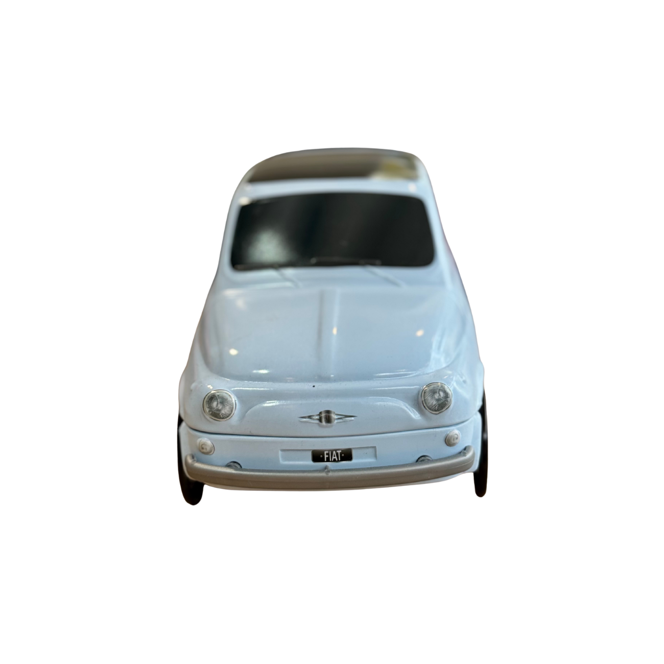 Fiat koekblik lichtblauw voorkant