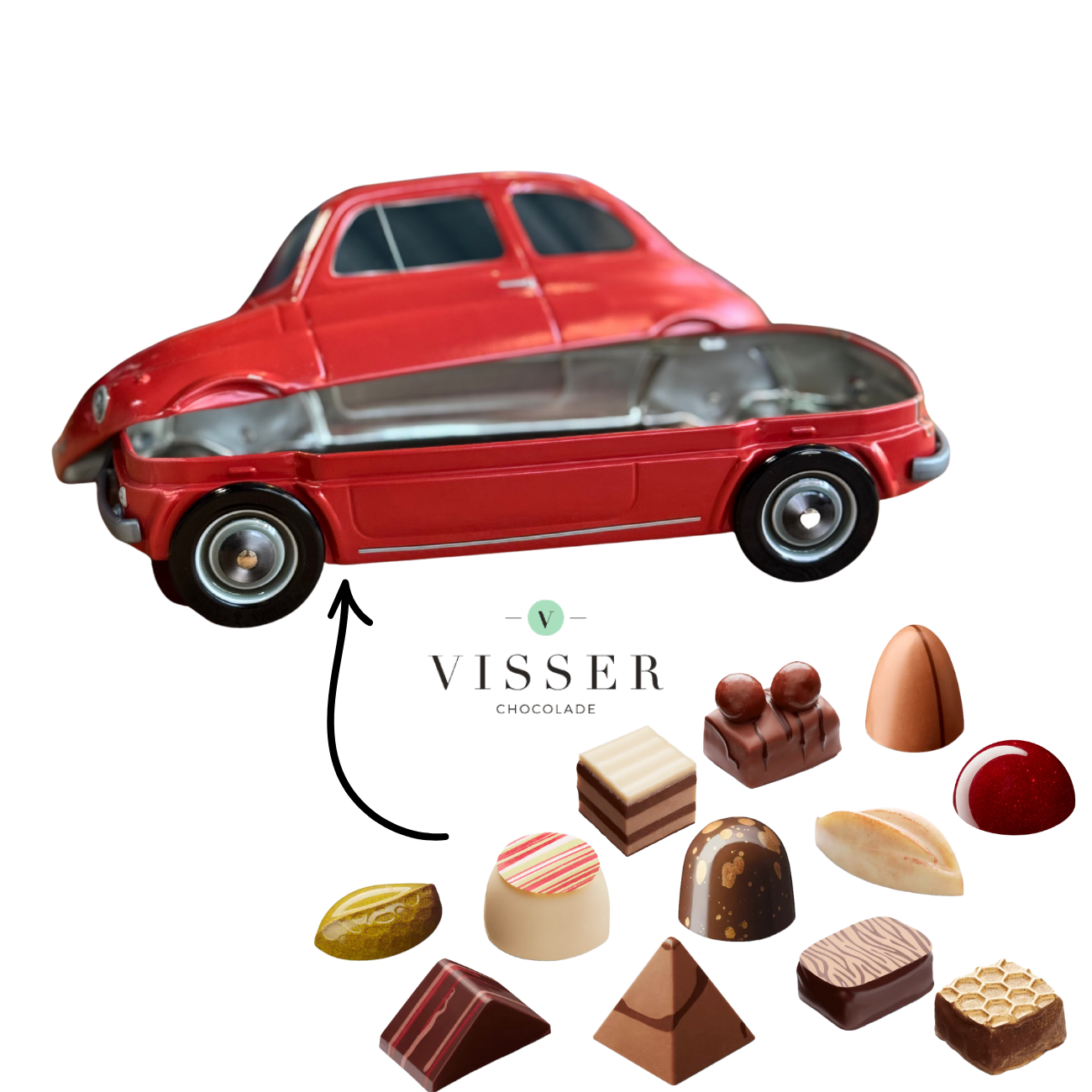 Fiat koekblik / cadeaublik rood