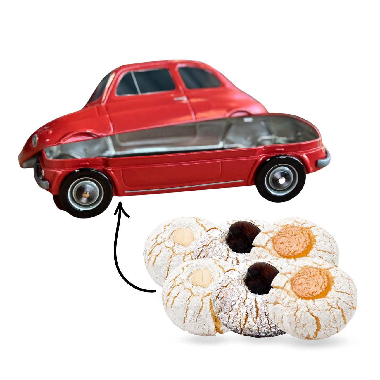 Fiat koekblik / cadeaublik rood