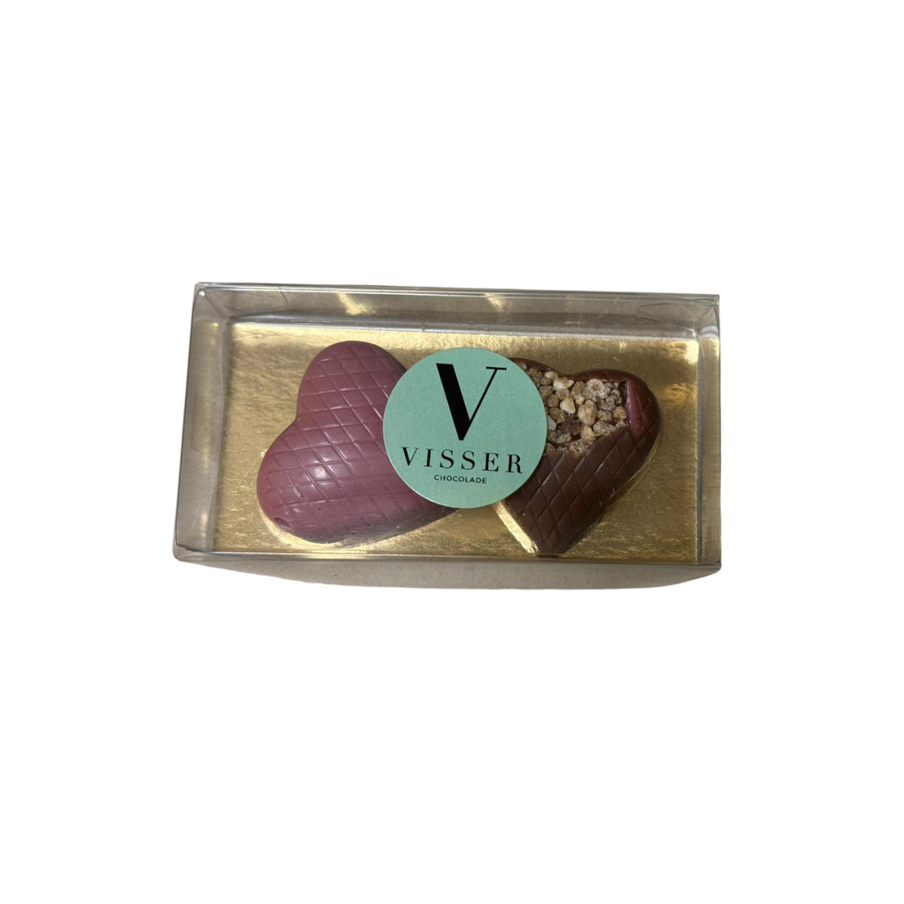 Visser Valentijn - Hartjes 2-pack Gianduja + Rood Fruit