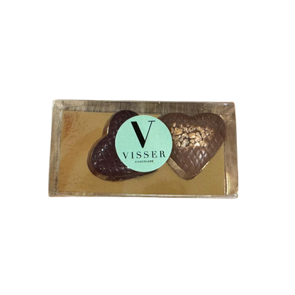 Visser Valentijn - Hartjes 2-pack Framboos + Gianduja