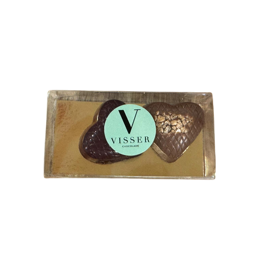 Visser Valentijn - Hartjes 2-pack Framboos + Gianduja