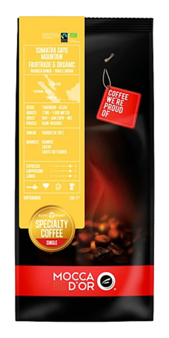 Mocca d'Or koffiebonen - Sumatra Gayo Mountain Fairtrade & Organic