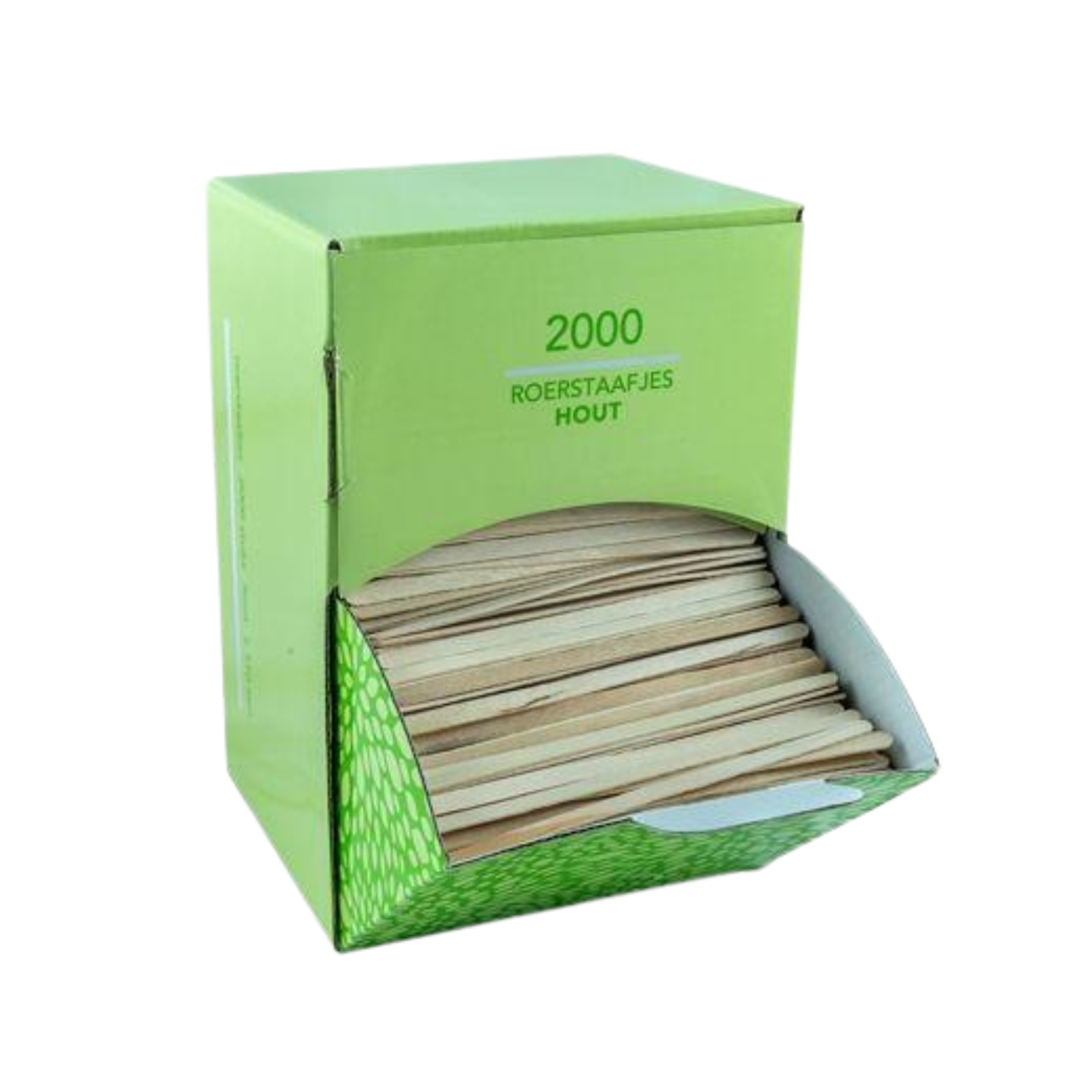 Doos houten roerstaafjes (2000 stuks)