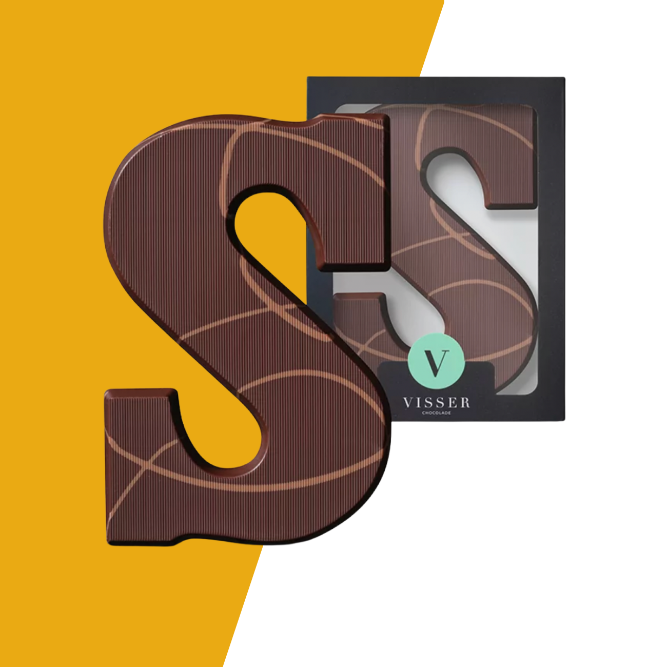 Visser Chocolade - Chocoladeletter Puur (A t/m Z)