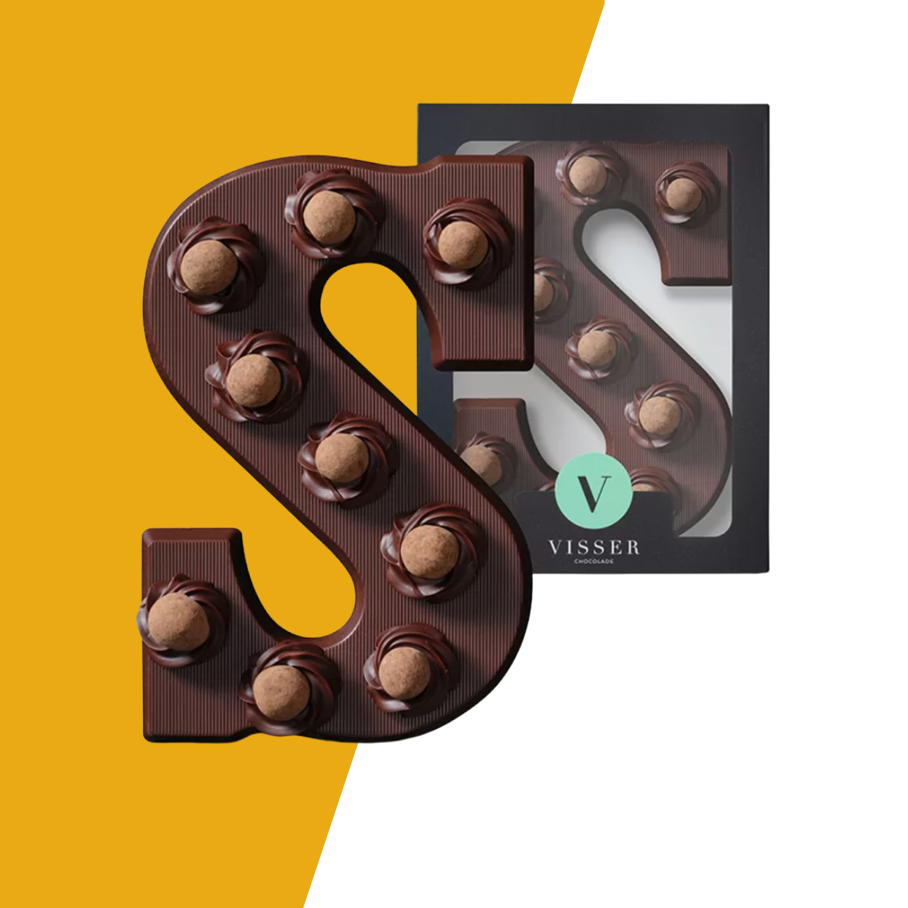 Visser Chocolade - Chocoladeletter Crispy Ball Puur
