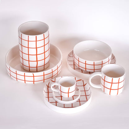 Magazin Minori - Set espressokopjes 'Cotto Oranje' (ruiten)