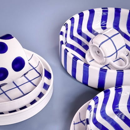 Magazin Minori - Set espressokopjes 'Mare Blu' (strepen)