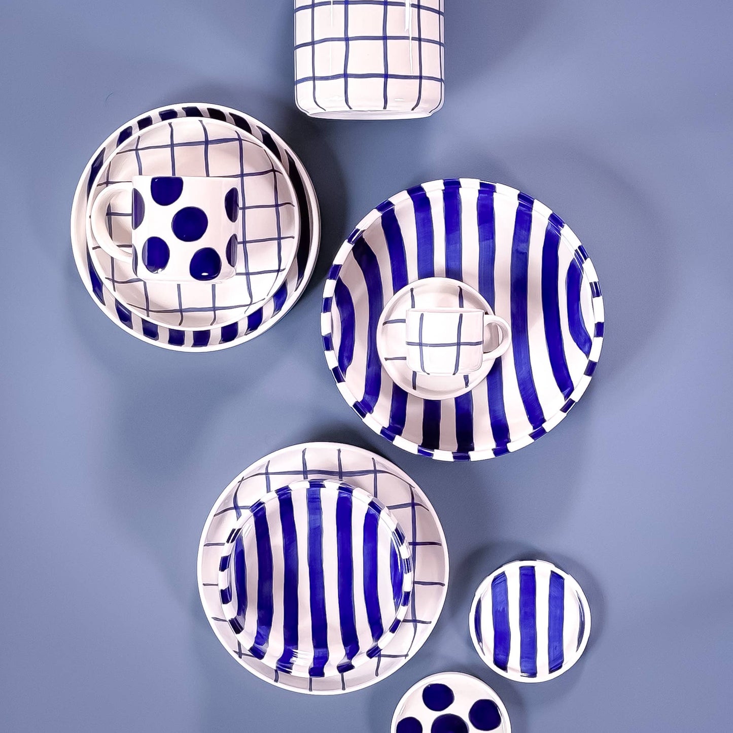 Magazin Minori - Set espressokopjes 'Mare Blu' (strepen)